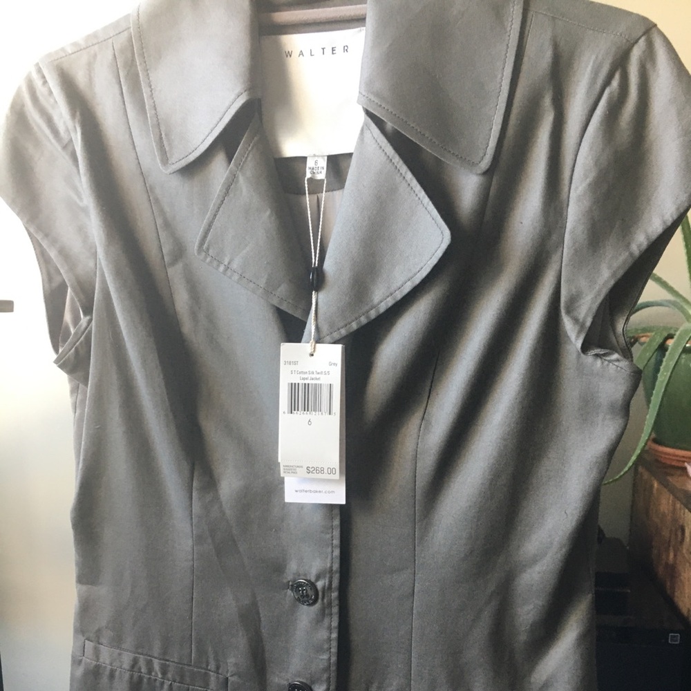 NWT Walter Baker cotton silk twill lapel jacket
